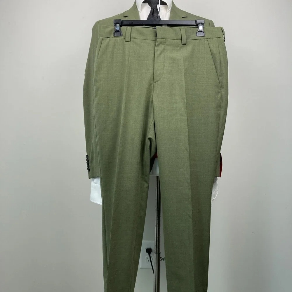HUGO by Hugo Boss Mens Modern fit 2-pc Suit Jacket 36S 32W 30L Olive Green